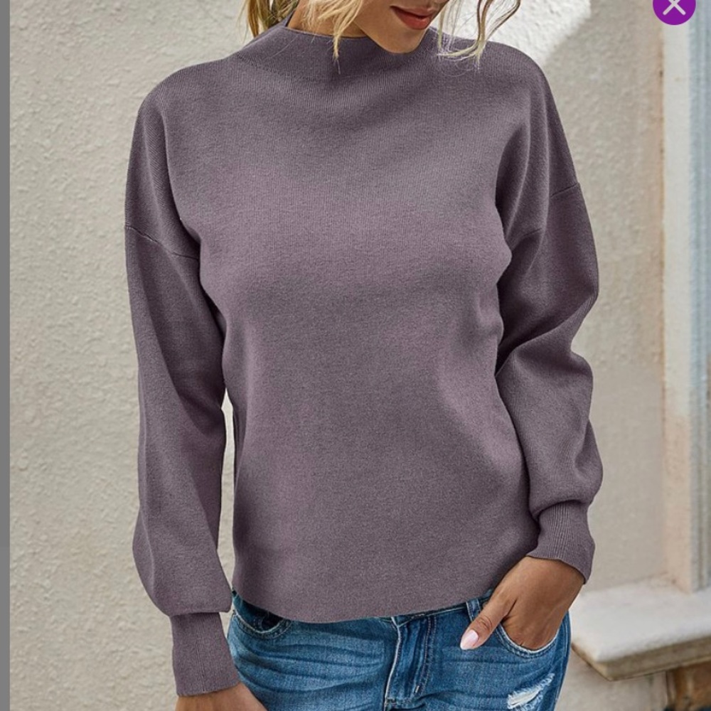 Mauve bubble sleeve sweater